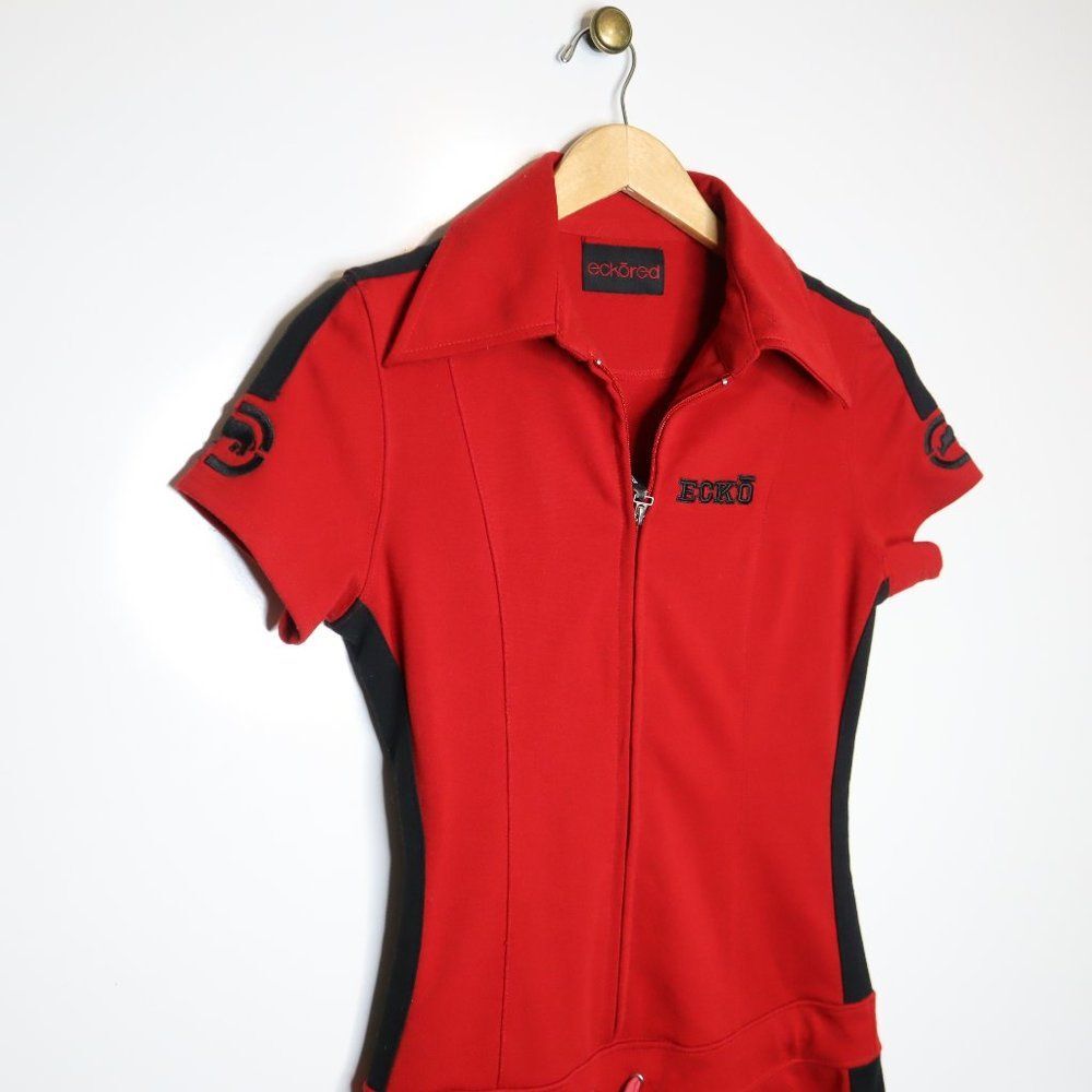 Y2K Echo Red Racer Video Girl Suit L